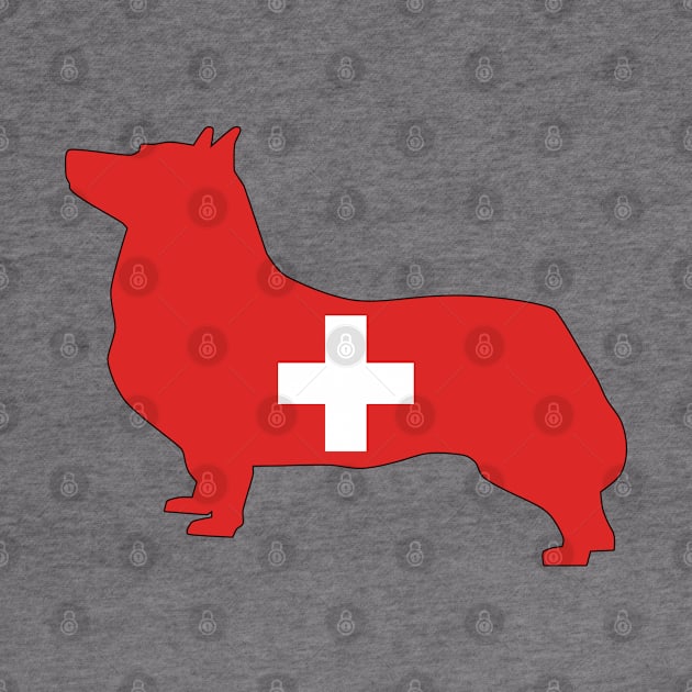 Swedish Vallhund Switzerland Flag Filled by DPattonPD